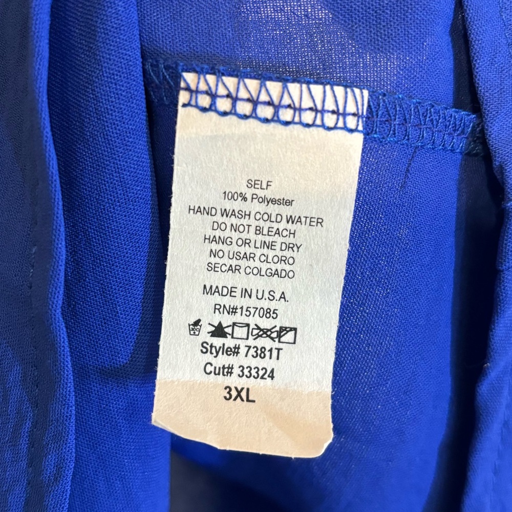 NWT, Boutique Cold Shoulder Royal Blue blouse 3X plus size - Picture 7 of 9